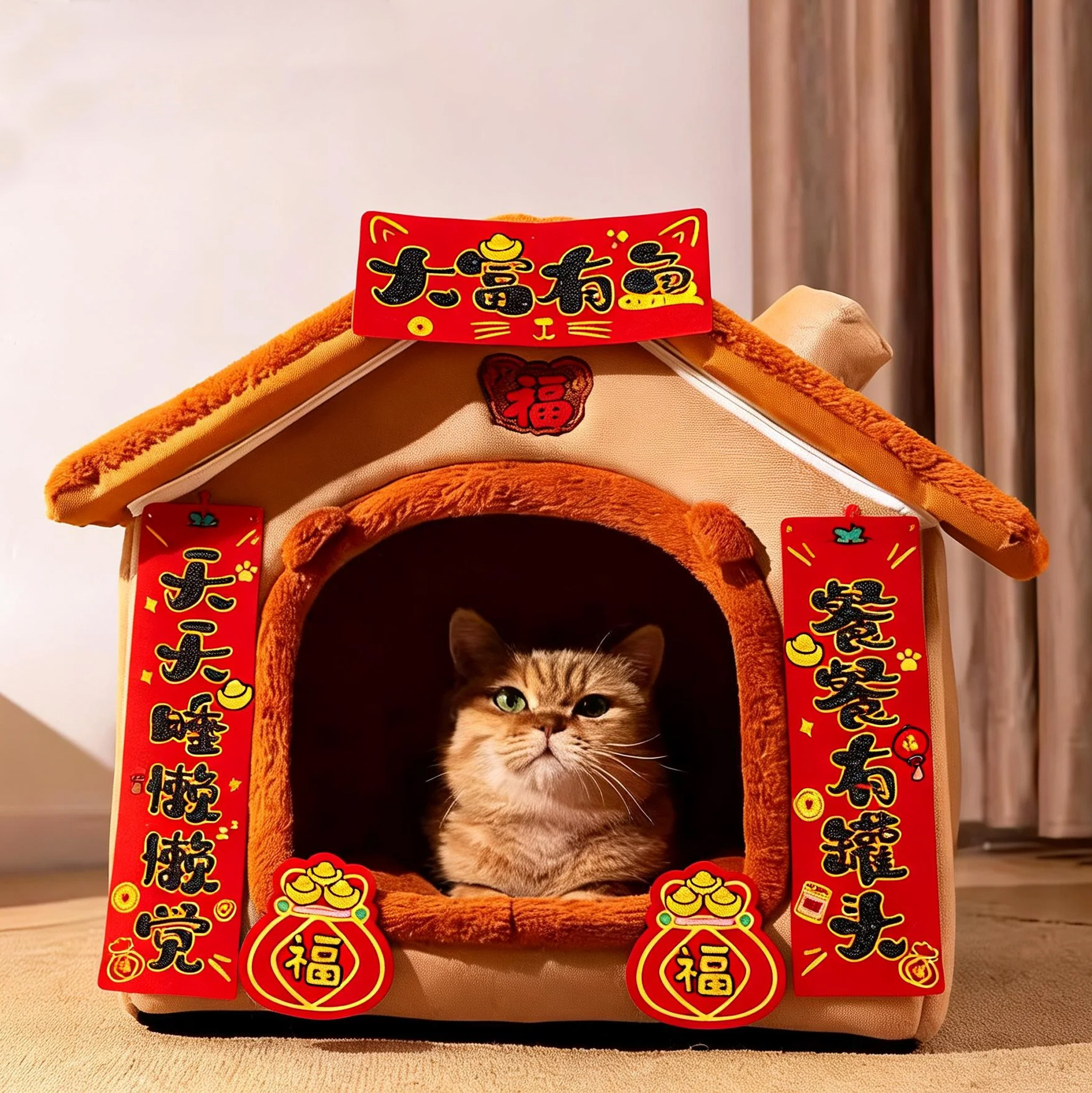 宠物猫狗对联2026新款马年迷你猫舍狗窝新年装饰趣味创意贴纸春联,节庆用品/礼品,对联,淘宝优惠券,粉丝福利购,淘宝优惠卷