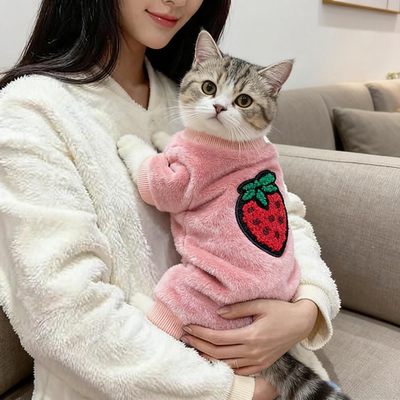 宠物猫咪衣服秋冬装加厚保暖布偶英短幼猫四脚衣泰迪比熊狗狗睡衣