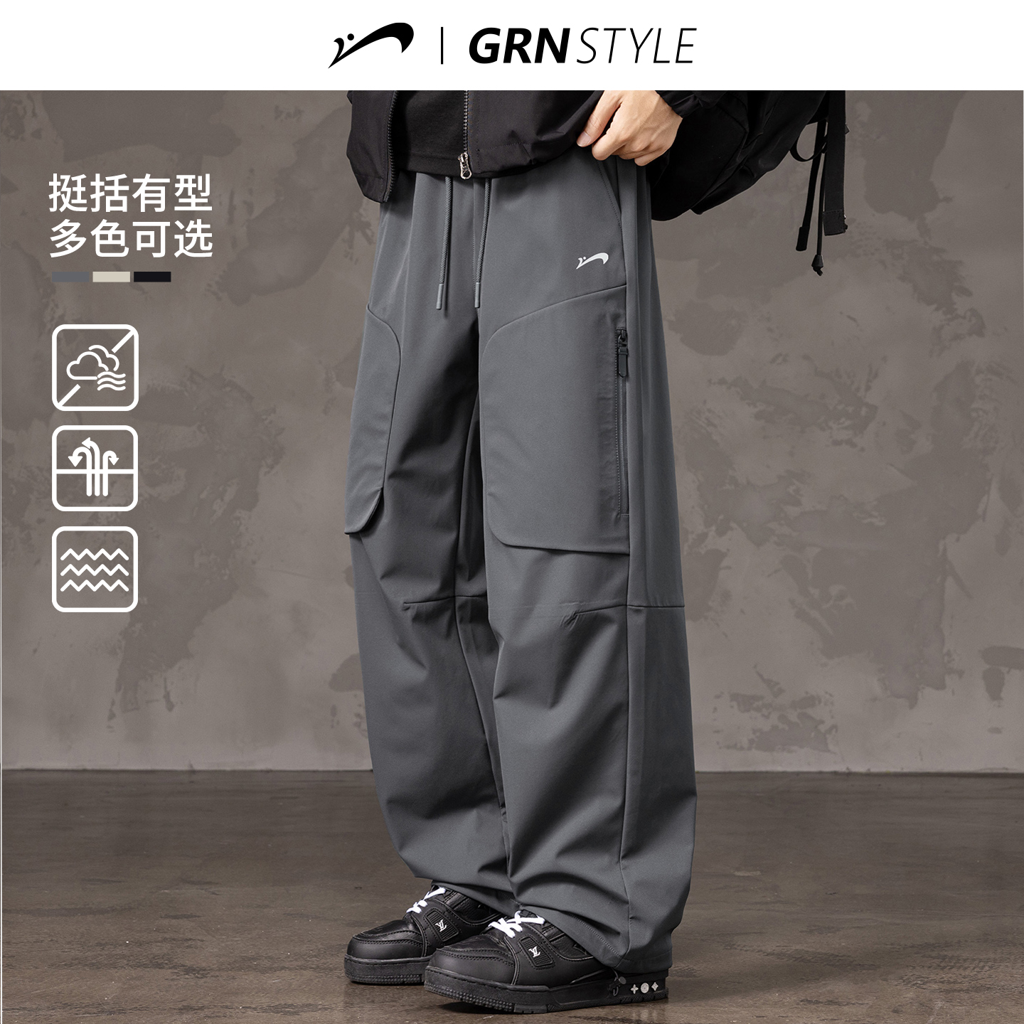 贵人鸟春秋季男款美式工装长裤子