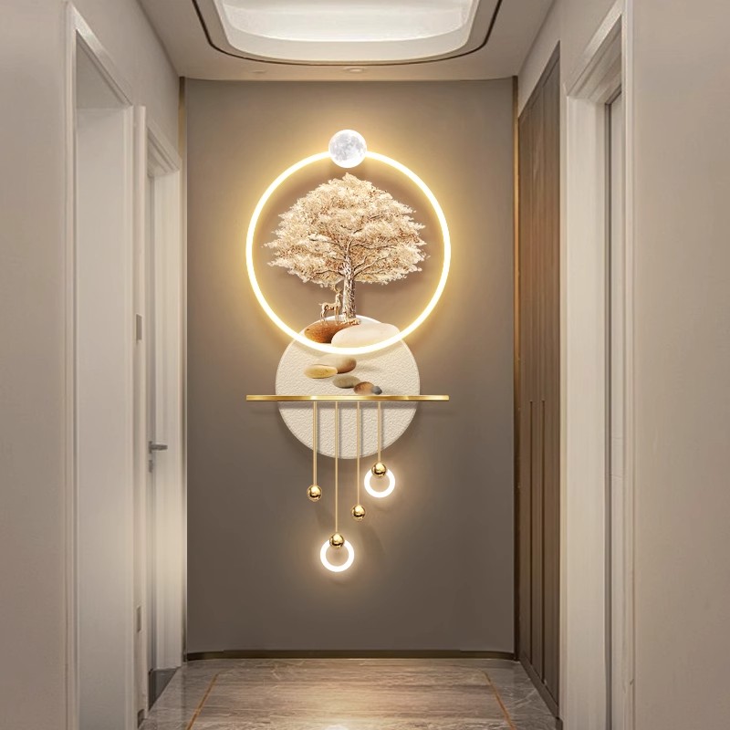 发财树玄关装饰画过道走廊奶油风