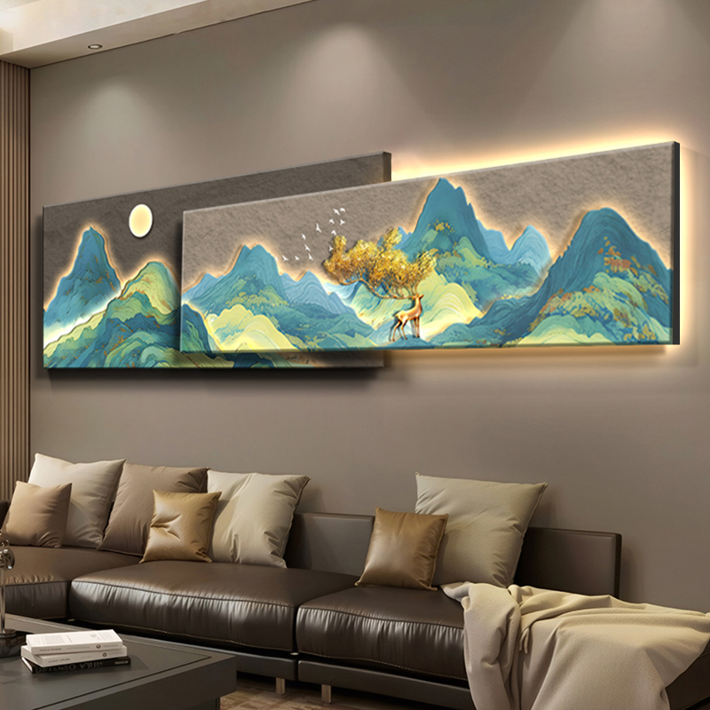背有靠山客厅装饰画轻奢高级感