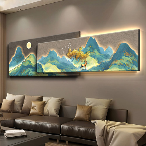 背有靠山客厅装饰画轻奢高级感