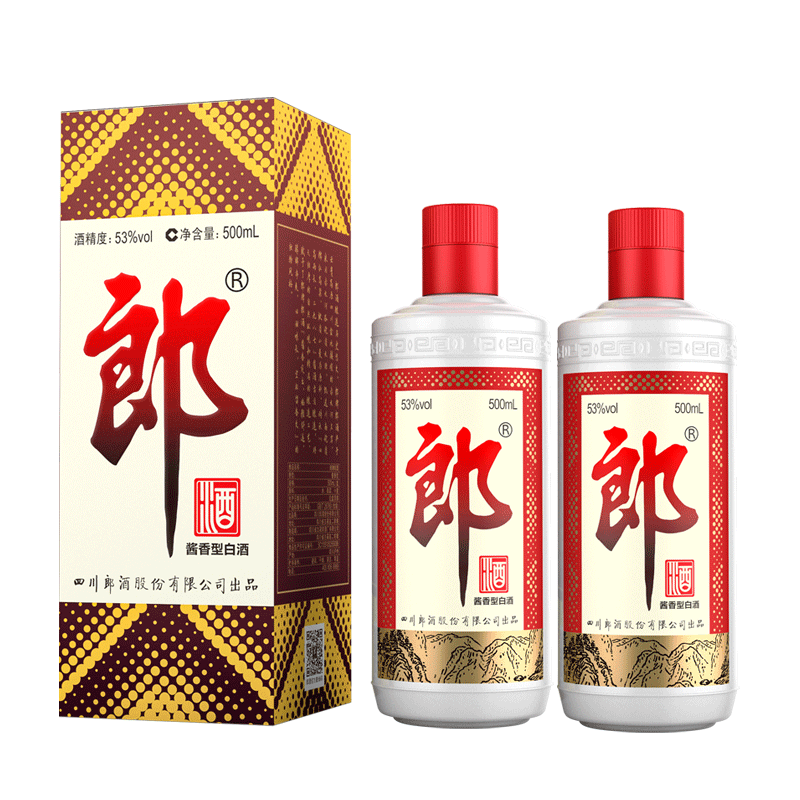 郎酒 郎牌郎酒53度500ml 两瓶装酱香型白酒国产 高档送礼粮食酒