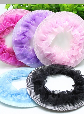 公主儿盘发器丸子头发饰跳舞网兜网罩头饰女童包头发圈发网发套