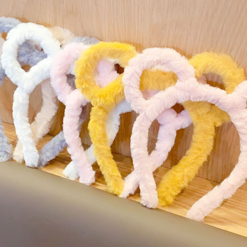 ins网红少女压发可爱仿羊毛毛绒镂空猫耳朵发箍发卡头饰