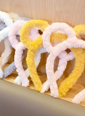 ins网红少女压发可爱仿羊毛毛绒镂空猫耳朵发箍发卡头饰