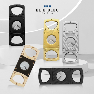 ELIE BLEU典雅系列V型刀平型口雪茄剪刀便携式雪茄钳剪烟器工具