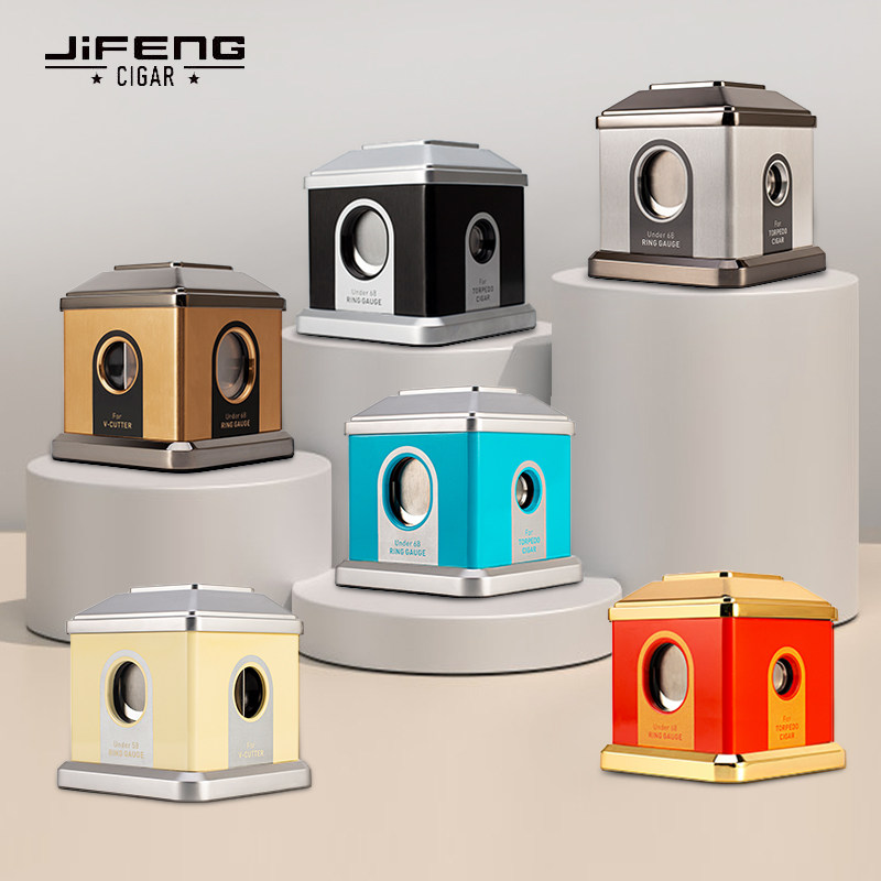JIFENG季风雪茄剪刀台式v型平口剪烟器四合一断头台高档礼多功能图片