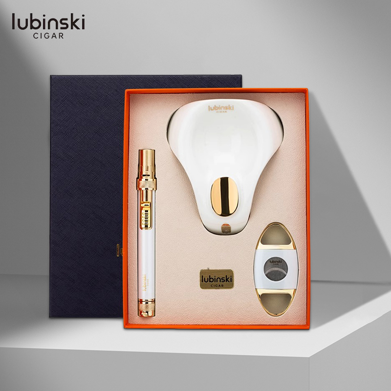 Lubinski雪茄工具套装多功能打火机时尚陶瓷烟灰缸锋利雪茄剪