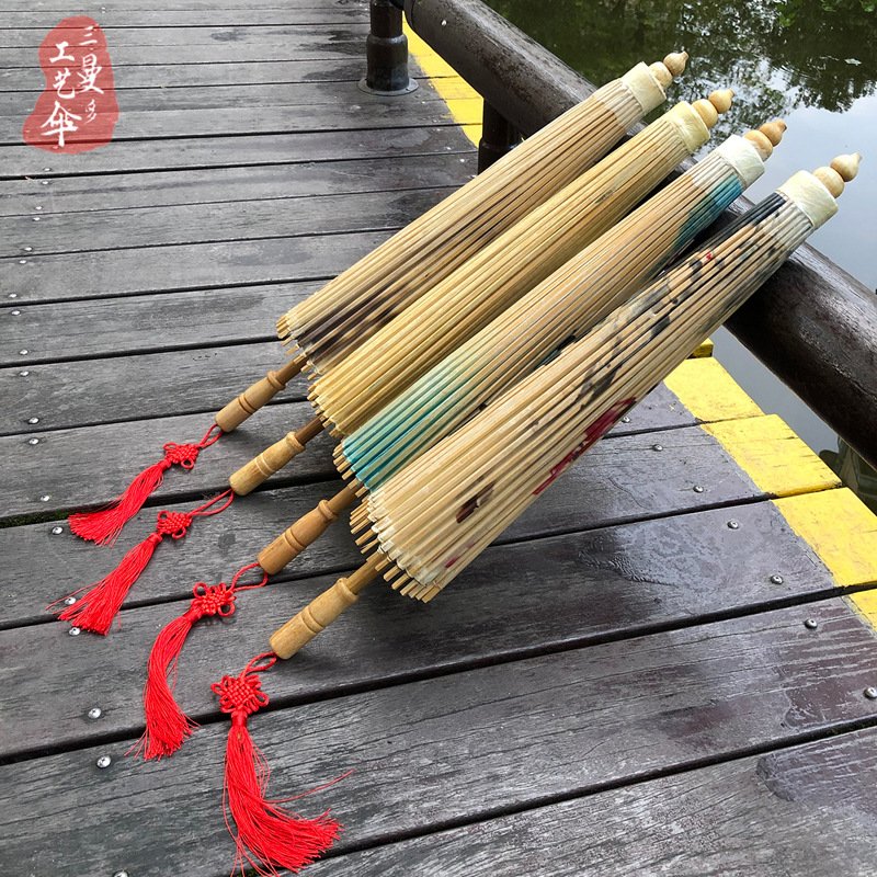 现货1米超大油纸伞防风雨防晒古代雨伞老式工艺手工伞古风汉服伞图片
