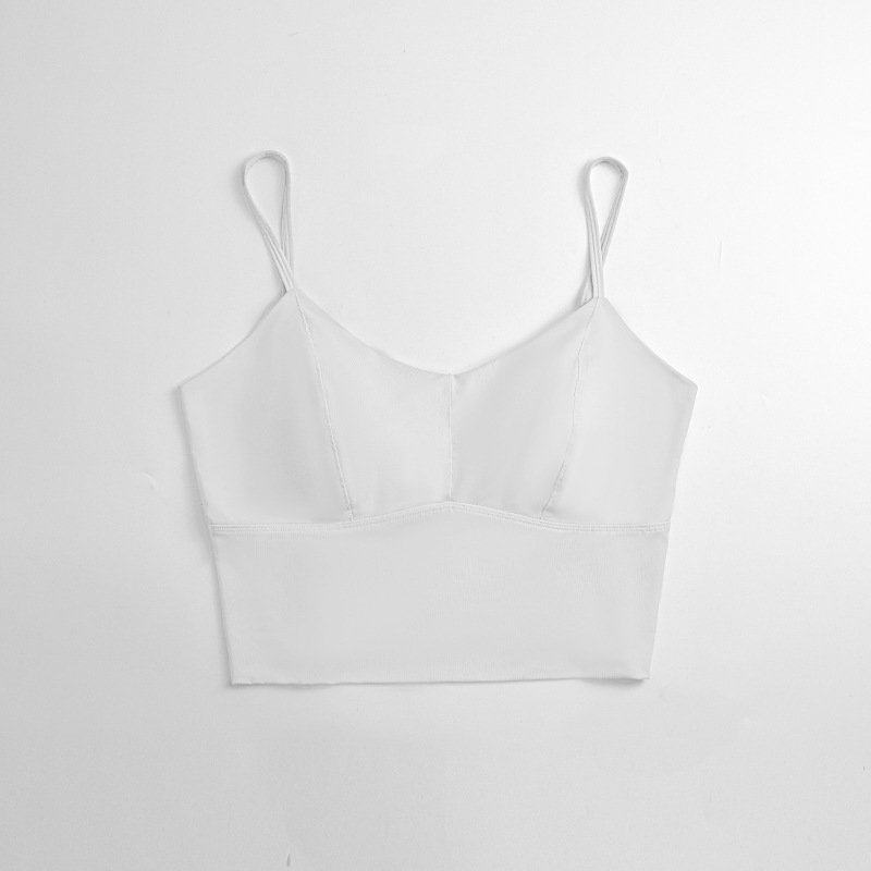 牛奶丝交叉美背吊带背心女带胸垫免穿文胸薄款凉感透气打底内搭短,运动/瑜伽/健身/球迷用品,瑜伽背心,淘宝优惠券,粉丝福利购,淘宝优惠卷