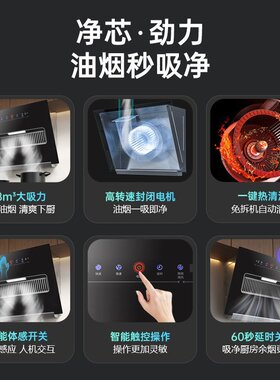 抽油烟机家用厨房侧吸式大吸力出租屋自动清洗吸油烟机