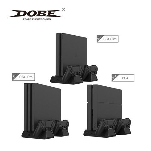 DOBE PS4/SLIM/PRO多功能散热底座支架PS4手柄双充卡碟收纳支架