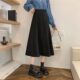 胖高腰显瘦字半身裙女中长款 秋冬新款 大码 毛呢垂感百搭伞裙子