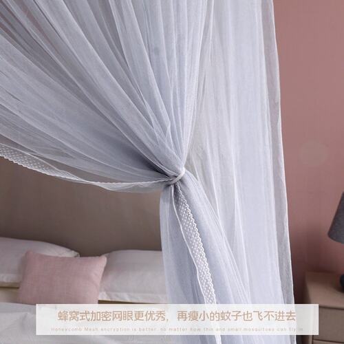 挂顶蚊帐家用吊顶式圆顶公主卧室加厚加密新款落地无需支架夏天用