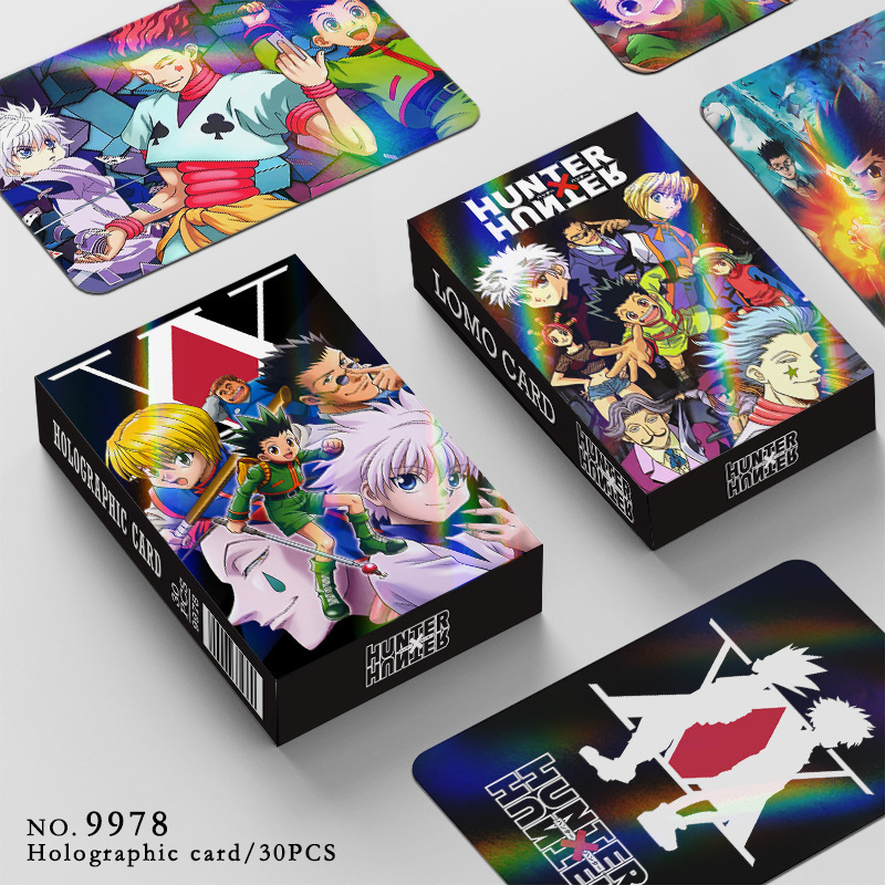 全职猎人镭射小卡片双面30张闪卡激光卡动漫周边照节日礼品LOMO卡