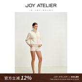JOY0552 针织羊绒羊毛皮毛一体外套立领羊绒衫 EDELWEISS 雪绒花