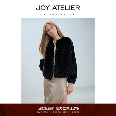 休闲时尚水貂毛皮短款皮草外套女