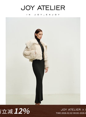 JOY9376 SWEET 甜心  意大利卷毛羊皮革皮毛一体短外套