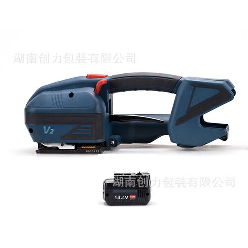V2电动打包机PET塑钢带PP带热熔捆扎机自动锂电打捆机束带捆扎机