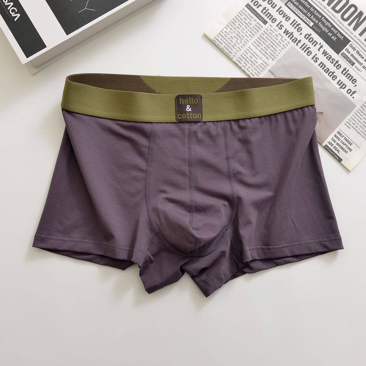 复古潮流7A男士内裤青年秋冬新款撞色平角裤棉质男生平角裤短裤衩,女士内衣/男士内衣/家居服,男平角内裤,淘宝优惠券,粉丝福利购,淘宝优惠卷