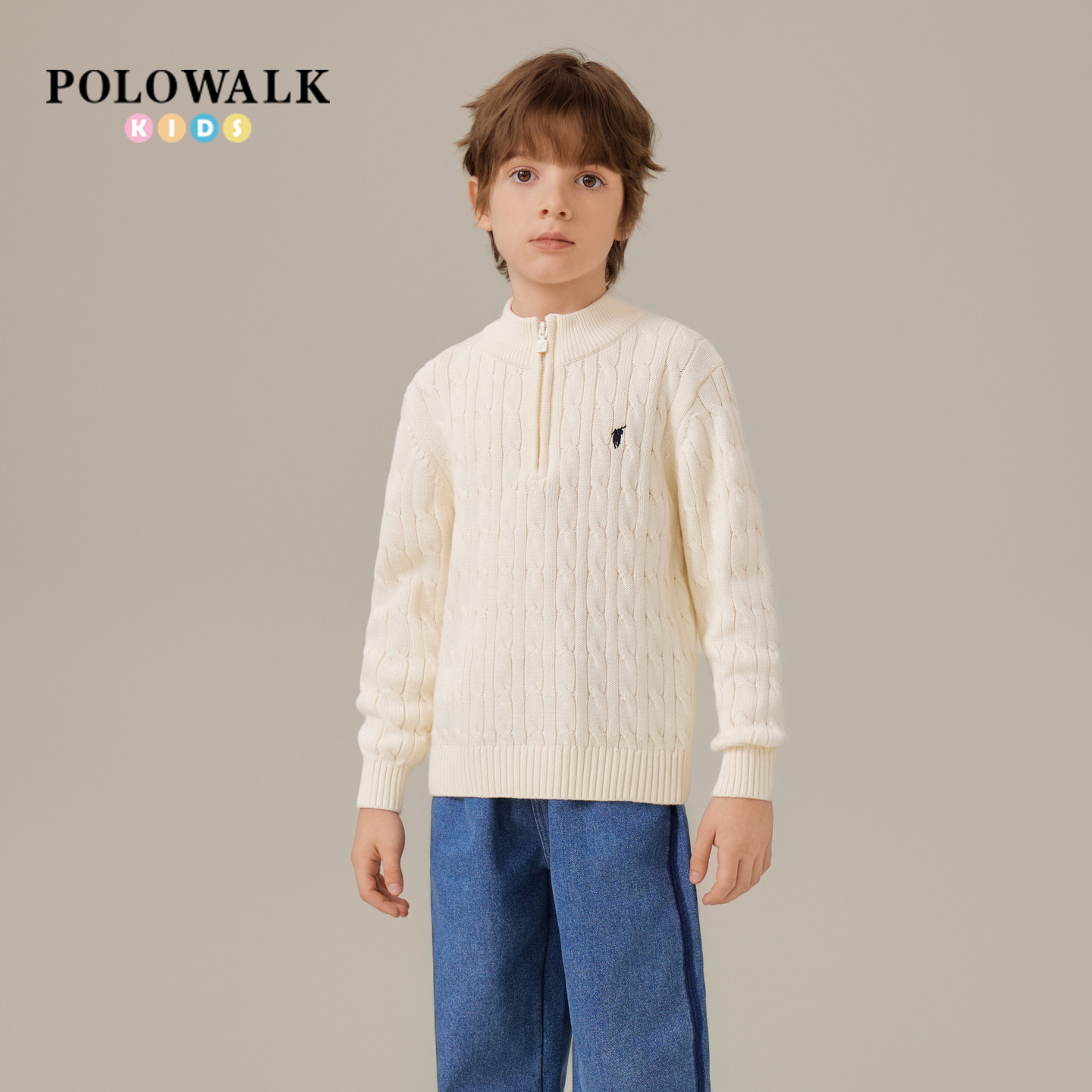 POLOWALK男童圆领针织衫