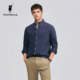 长袖 商务休闲千鸟格纹翻领衬衣男装 衬衫 新品 2026春季 POLOWALK男式
