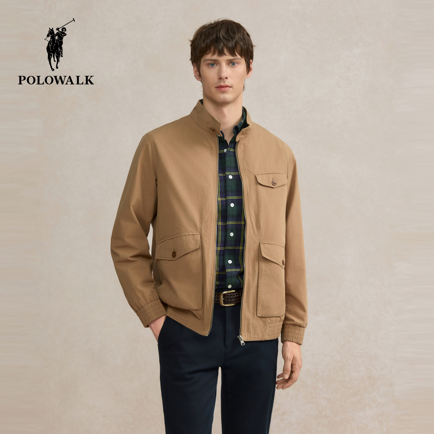 POLOWALK男式夹克2025秋季新品复古工装风休闲通勤挺括男装外套,男装,夹克,淘宝优惠券,粉丝福利购,淘宝优惠卷