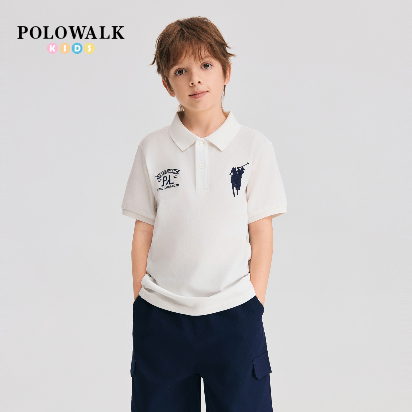 POLOWALK男童印花短袖T恤