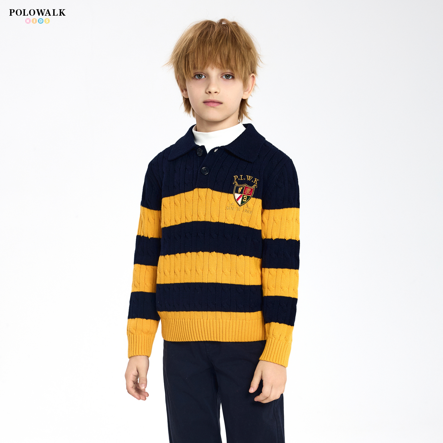 POLOWALK秋季男童线衫翻领