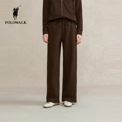 POLOWALK女式针织裤2025秋冬裤新品百搭通勤松紧腰运动休闲长裤
