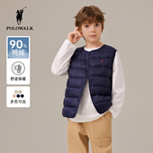 POLOWALK童装 男女童羽绒马夹2025秋冬新品 简约休闲羽绒儿童背心