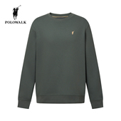 简约加绒保暖套头圆领上衣 休闲卫衣2025冬季 特惠 POLOWALK男式