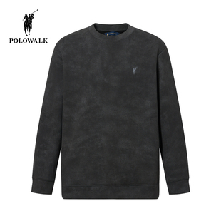 简约内搭加绒保暖圆领休闲上衣 新品 POLOWALK男式 休闲卫衣2025冬季