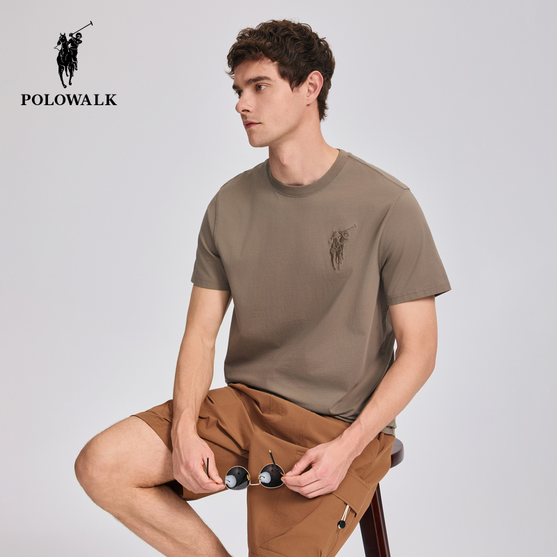 POLOWALK男式短袖T恤小马洗水