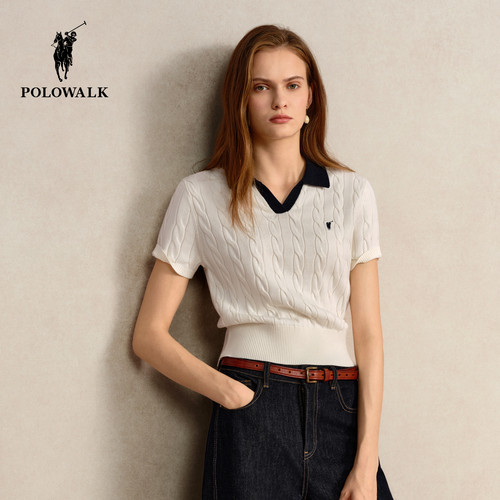 POLOWALK女式短袖针织衫