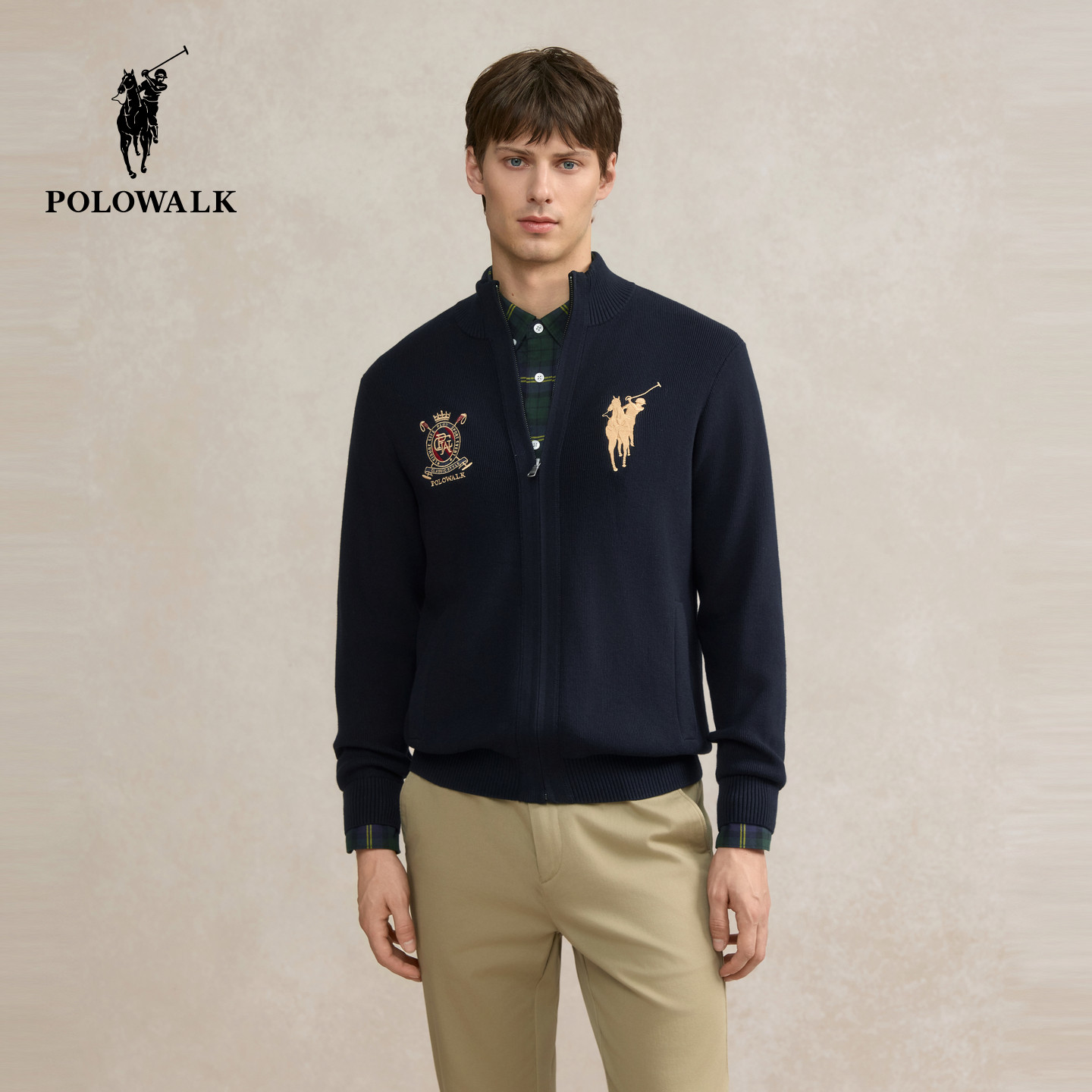 POLOWALK男式净色针织衫