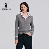 针织衫 百搭显瘦连帽针织开衫 2026春季 时尚 女 新品 POLOWALK女士长袖
