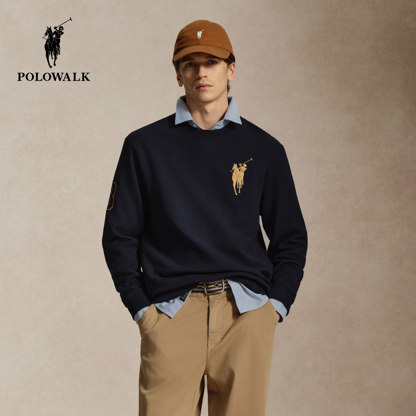 POLOWALK男式净色卫衣