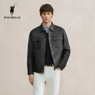 时尚 新品 商务通勤加绒挺括翻领外套男 2025冬季 POLOWALK男式