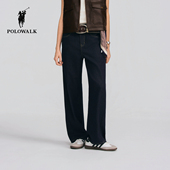 新品 2026春夏裤 女装 经典 POLOWALK女式 直筒宽松通勤牛仔长裤 牛仔裤