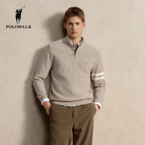 POLOWALK男式色织针织衫