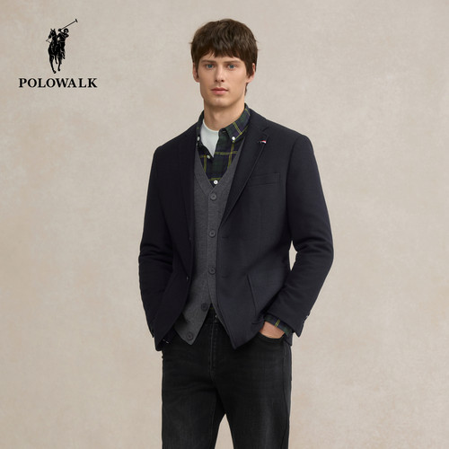 POLOWALK男装西服2025秋季新品单排扣商务绅士平驳领男式西装外套