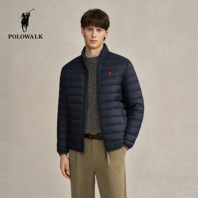 POLOWALK男式羽绒服2025冬季新品简约百搭保暖立领90鸭绒外套男装