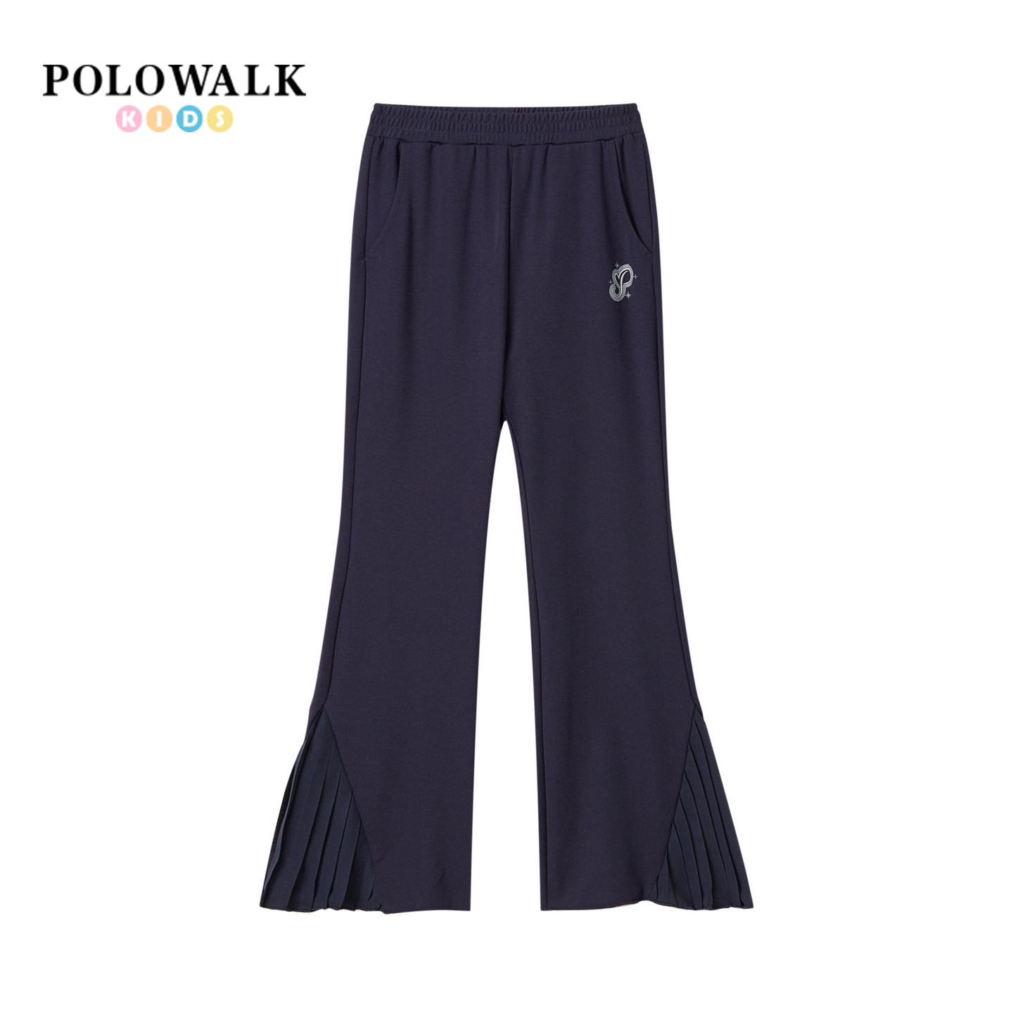 POLOWALK童装女童休闲裤2026夏季新品时尚松紧腰显瘦微喇裤