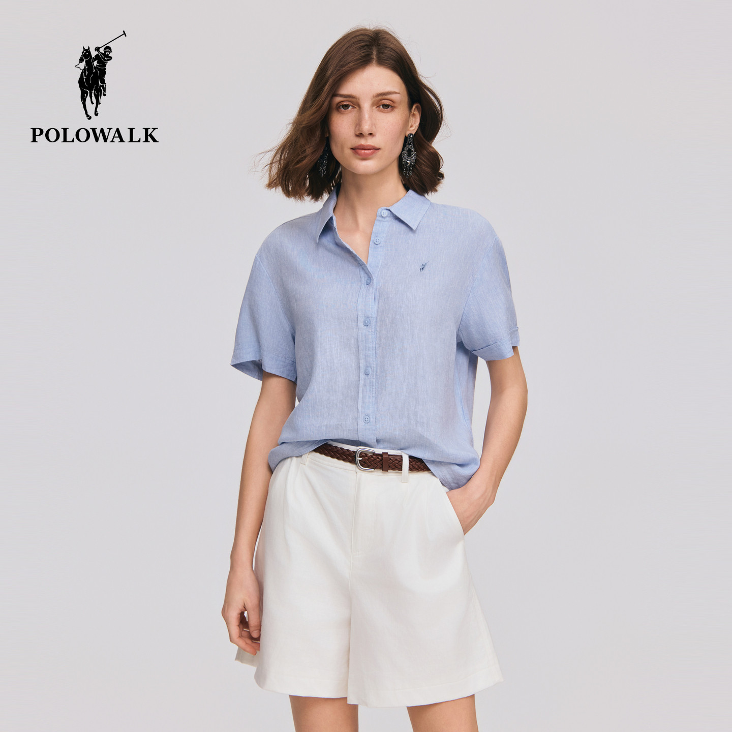 POLOWALK女式短袖衬衫图片