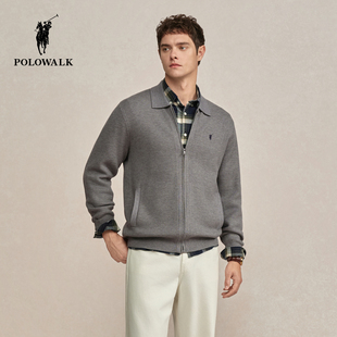 巴恩风加绒保暖翻领针织开衫 POLOWALK男式 新品 2025冬季 针织衫
