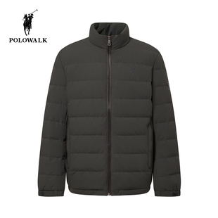 POLOWALK男式排骨羽绒服2025秋冬新品商务风85鸭绒简约立领外套