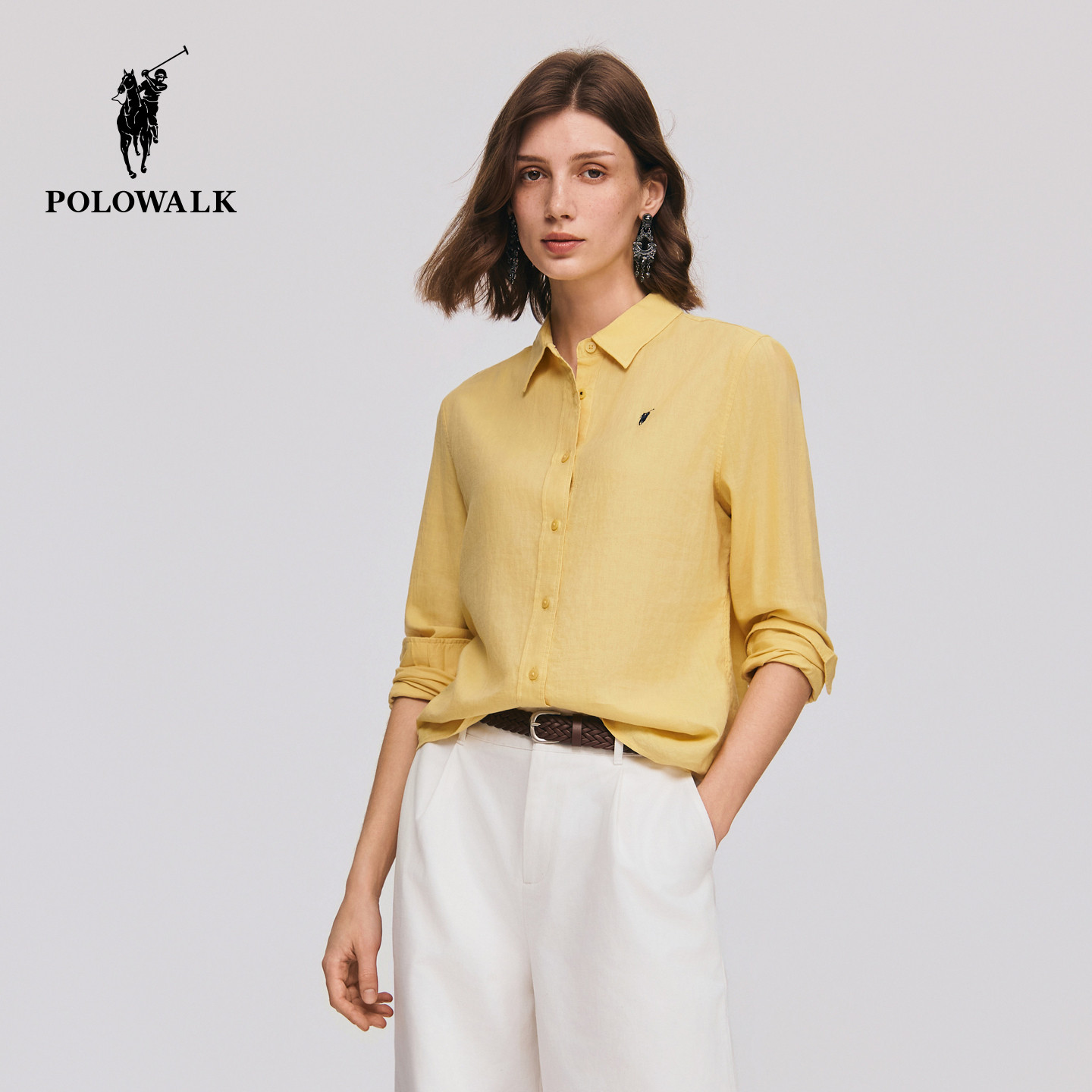 POLOWALK翻领长袖衬衫图片