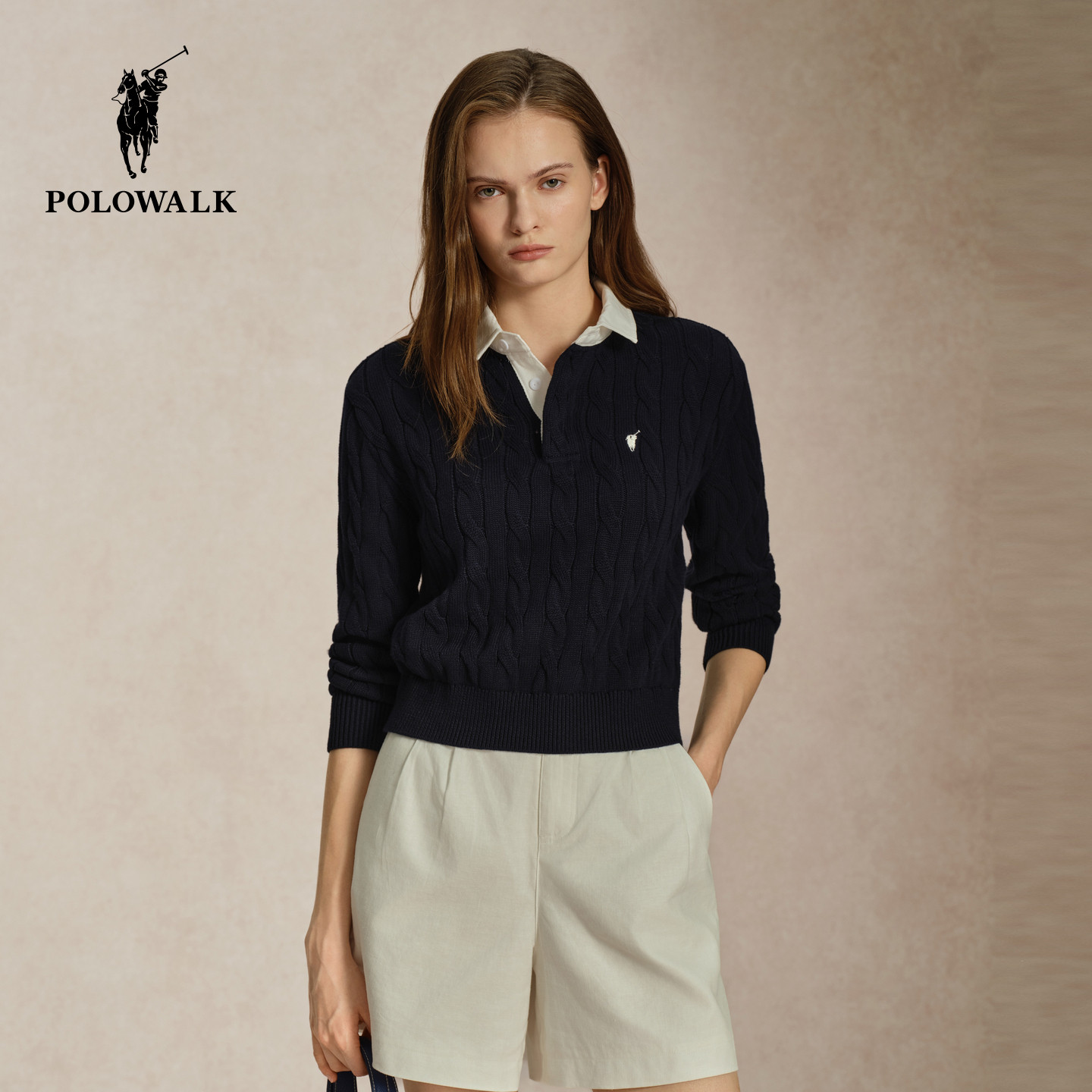 POLOWALK女式长袖针织衫